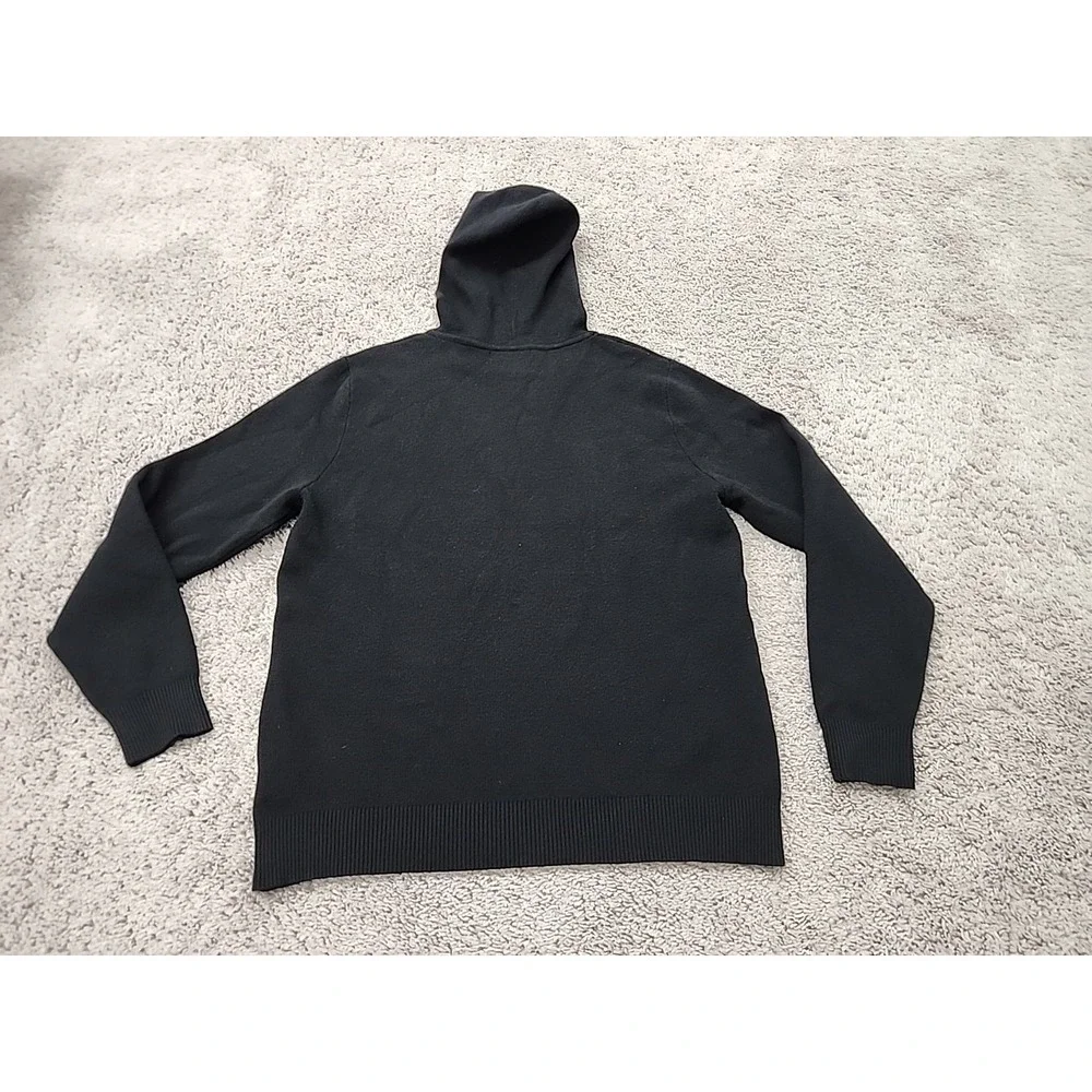 Lachlan Hoodie Sweater Mens L Black Knit Pullover Long Sleeve Preppy Casual